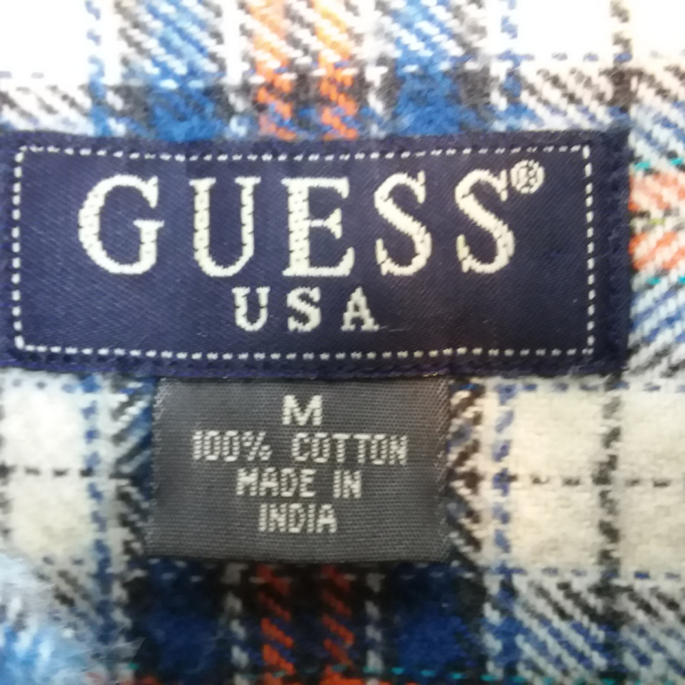 Guess USA Flannel Button Front Plaid Shirt Checks - Picture 4 of 5